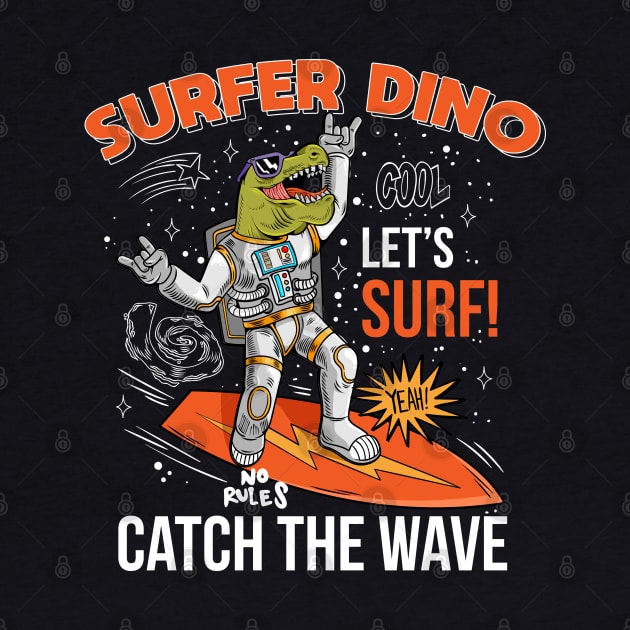 Surfer Dino Catch The Wave by Mako Design 